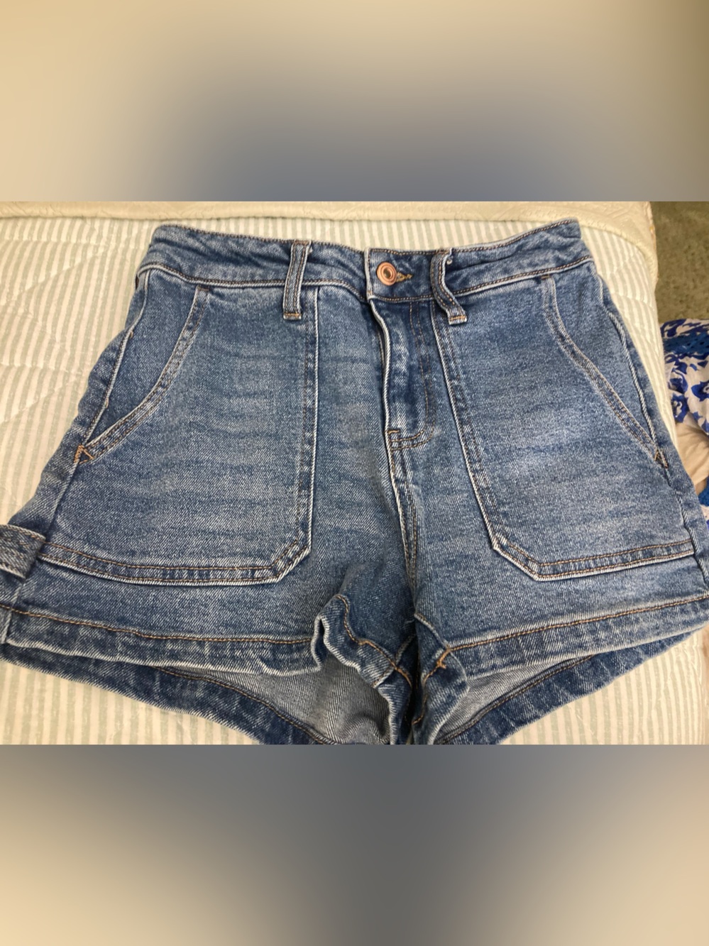 High Rise Carpenter Denim Short RE Generation by Celebrity Pink Cotton/Spandex
